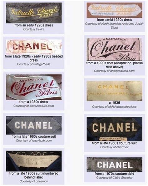 chanel vintage tag|chanel clothing tags.